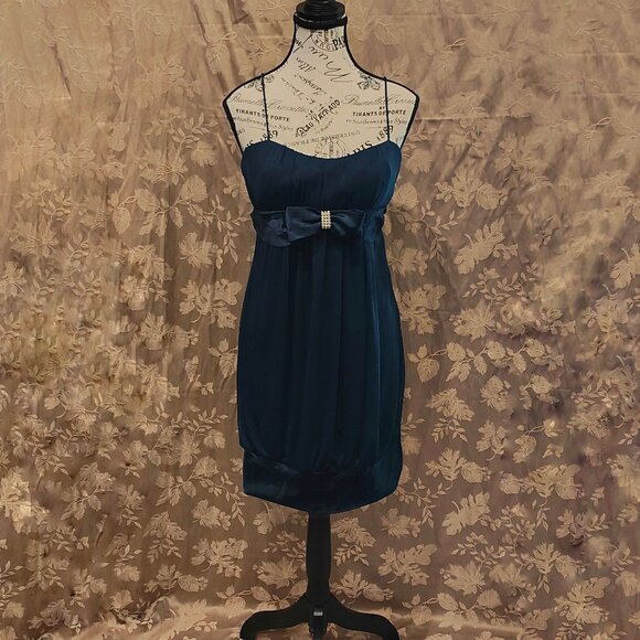 Roberta Blue Mini Bubble Style Cocktail Dress, Size L, Excellent Used Condition! - Picture 1 of 6